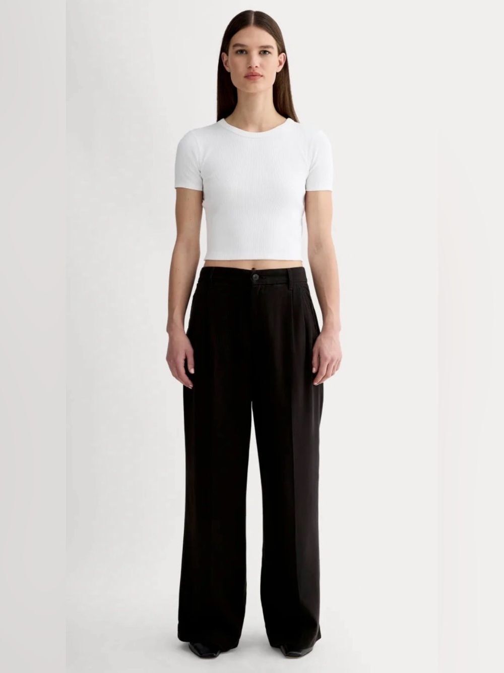 New Everlane THE TROUSER IN BUTTERSOFT Black  Size 6
